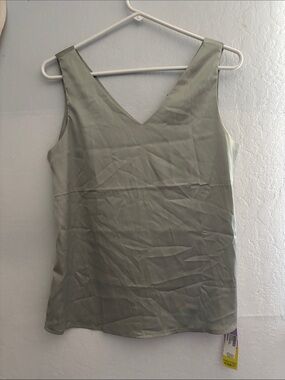 Light Sage V-Neck Sleeveless Top